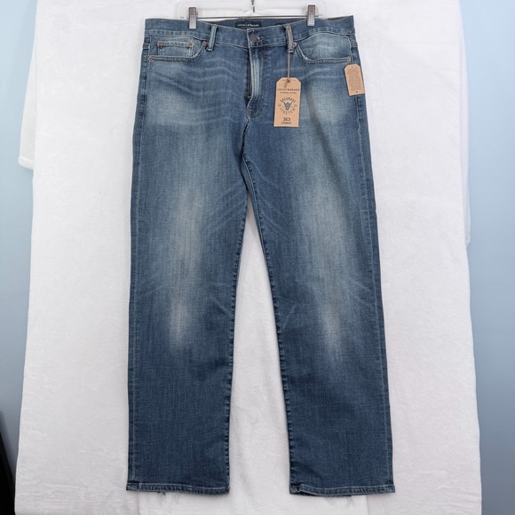 Lucky Brand Other - Lucky Brand 363 Vintage Jeans Mens 36x32 Blue Whisker Stretch Distressed